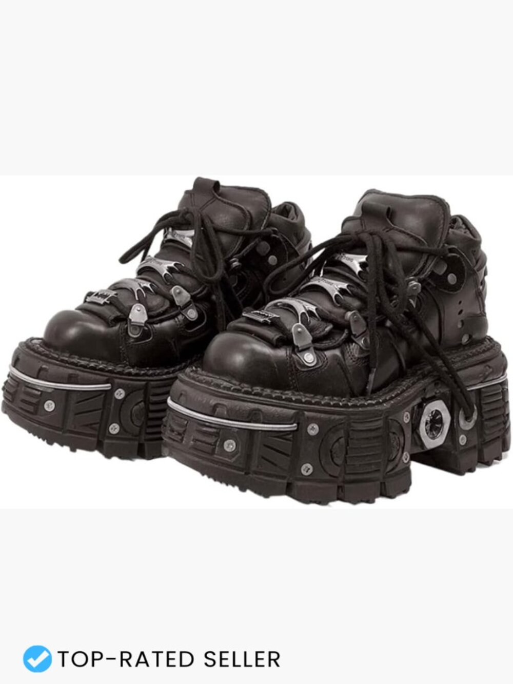 Y2K Skull Platform Derby Shoes Goth Punk Chunky Height Increase Sneakers